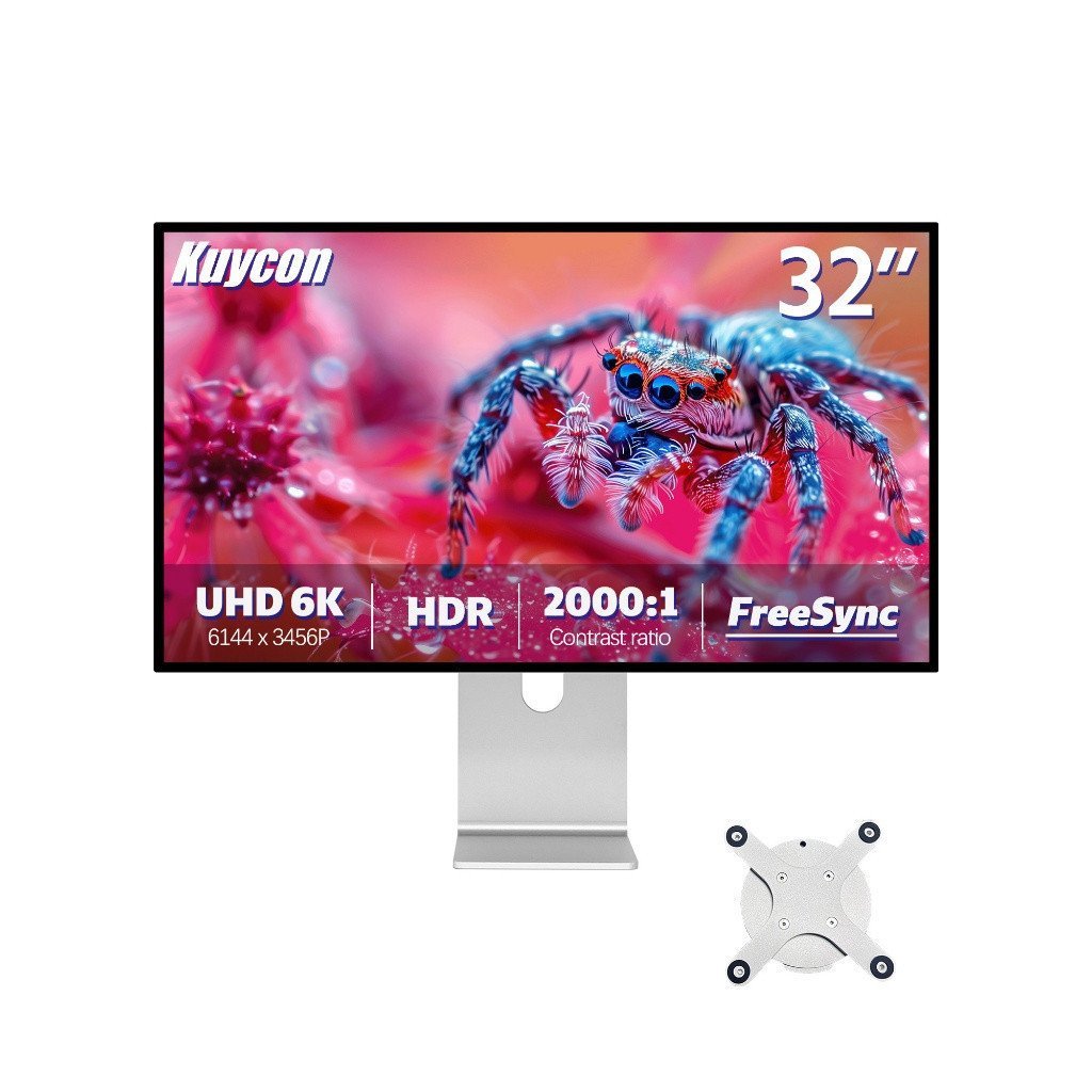 Kuycon G32P Monitor 32 นิ้ว 6K UHD IPS กรอบอลูมิเนียมป้องกันแสงสะท้อน Type-C ความแม่นยําสูงสําหรับ M