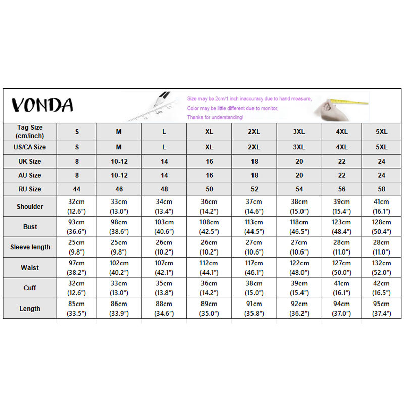 VONDA ผู้หญิง Girly สไตล์วิทยาลัยหวานลายสก๊อตสี Peter Pan Collar พัฟแขนสั้นปุ่มจีบเอวสูงหลวมชุดทอเส้น — صورة 2