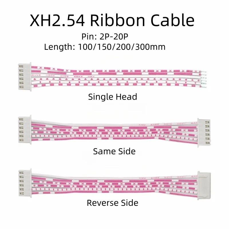 10pcs JST XH2.54mm Pitch Ribbon Cable XH 2.54 มม.ปลั๊กสาย 30/20/10 ซม.สีแดงสีขาว 2 P/3 P/4 P/5 P/6 P