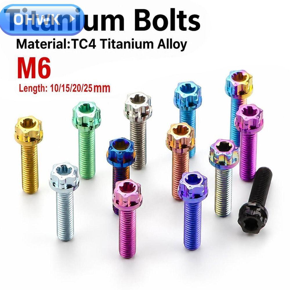 OHWK Flange Torx Bolt, GR5 Titanium Alloy M6 Titanium Bolt, Multi Colours Fairing Bolt