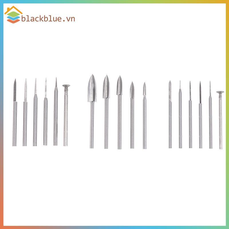 BBLUE 5/6PCS HSS ไม้แกะสลักชุด Bit สําหรับเครื่องมือโรตารี่ Precision แกะสลักไม้ Root แกะสลัก, และนิ