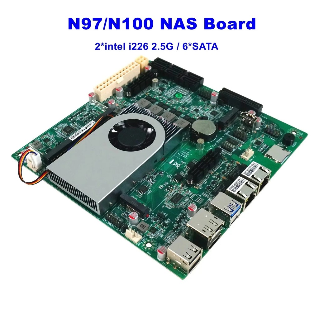 YFGO N97/10G N150 NAS DDR5 เมนบอร์ด 6* SATA3.0 Intel I226 2.5G Mini ITX 17x17 ซม.2 * M.2 สําหรับ Sof