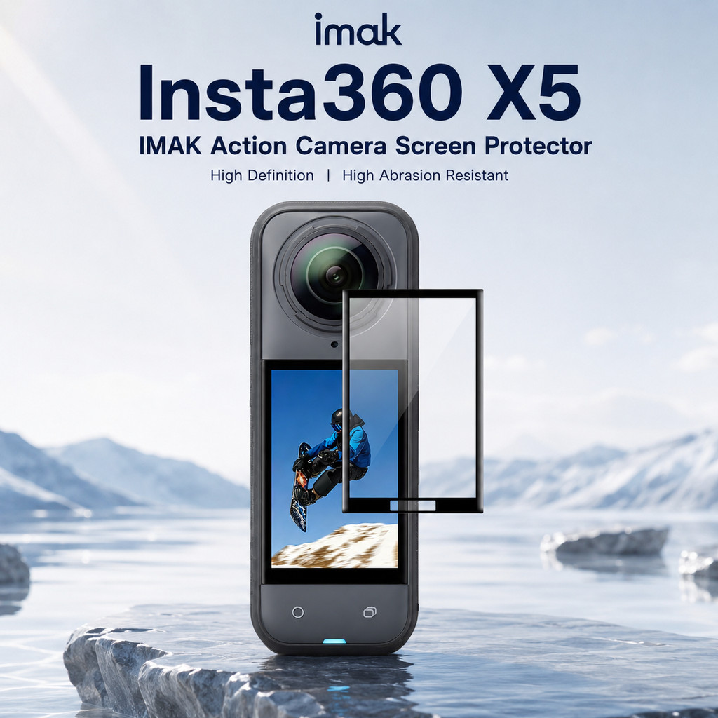 ฟิล์มกระจก สำหรับ Insta360 X5 HD Clear 9H ความแข็ง ป้องกันรอยขีดข่วน FM0028