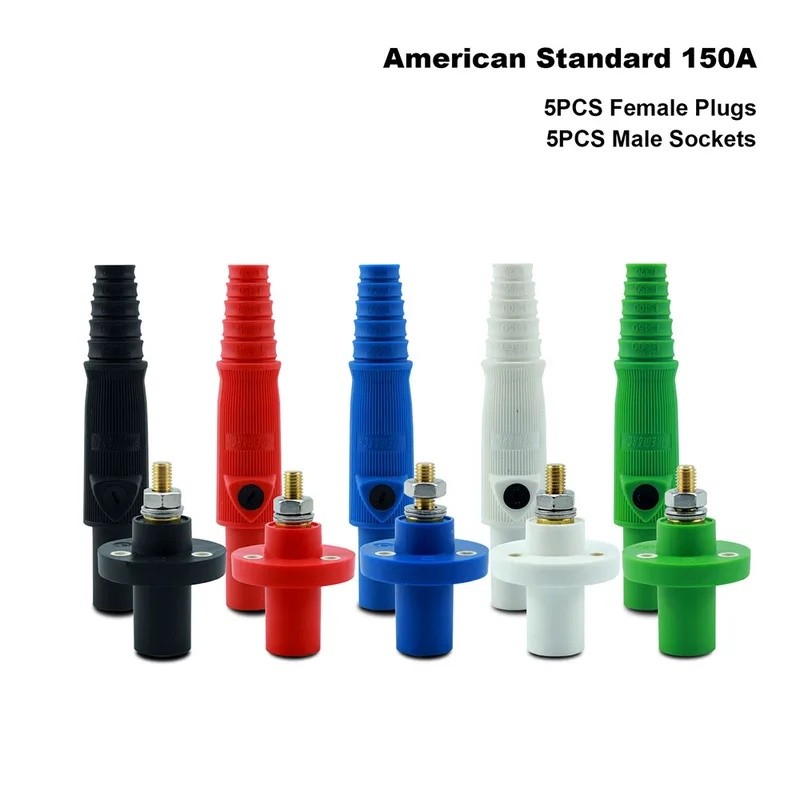2U3J ต้นฉบับใหม่ 10PCS R-LOK 150A ปลั๊กหญิงชายชุดซ็อกเก็ตเดี่ยว Pole Power Connector Mini Camlock สู