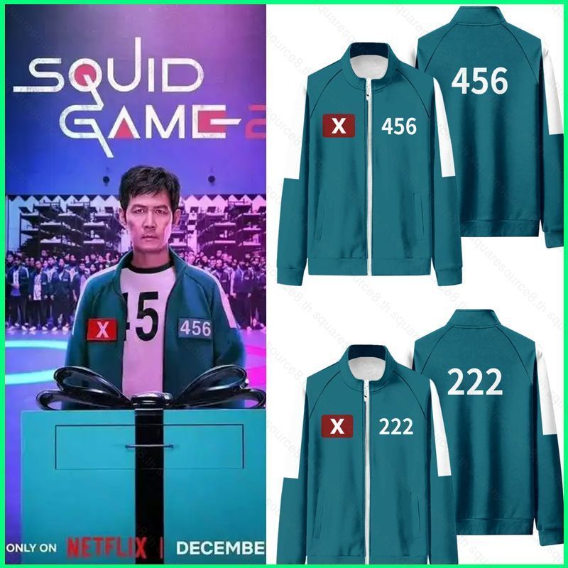 Squid Game Season 2 หมายเลข 456 222 149 แสดงซิปเสื้อกันหนาวเสื้อแจ็คเก็ต Unisex Top