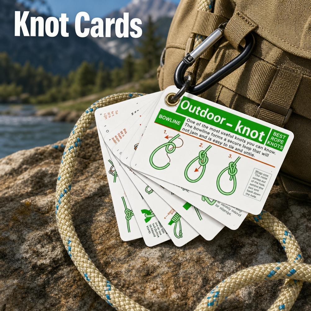 Outdoor Knot Tying Guide Best Knots สําหรับเชือกผูกด้วย Mini Storage Buckle I1f4