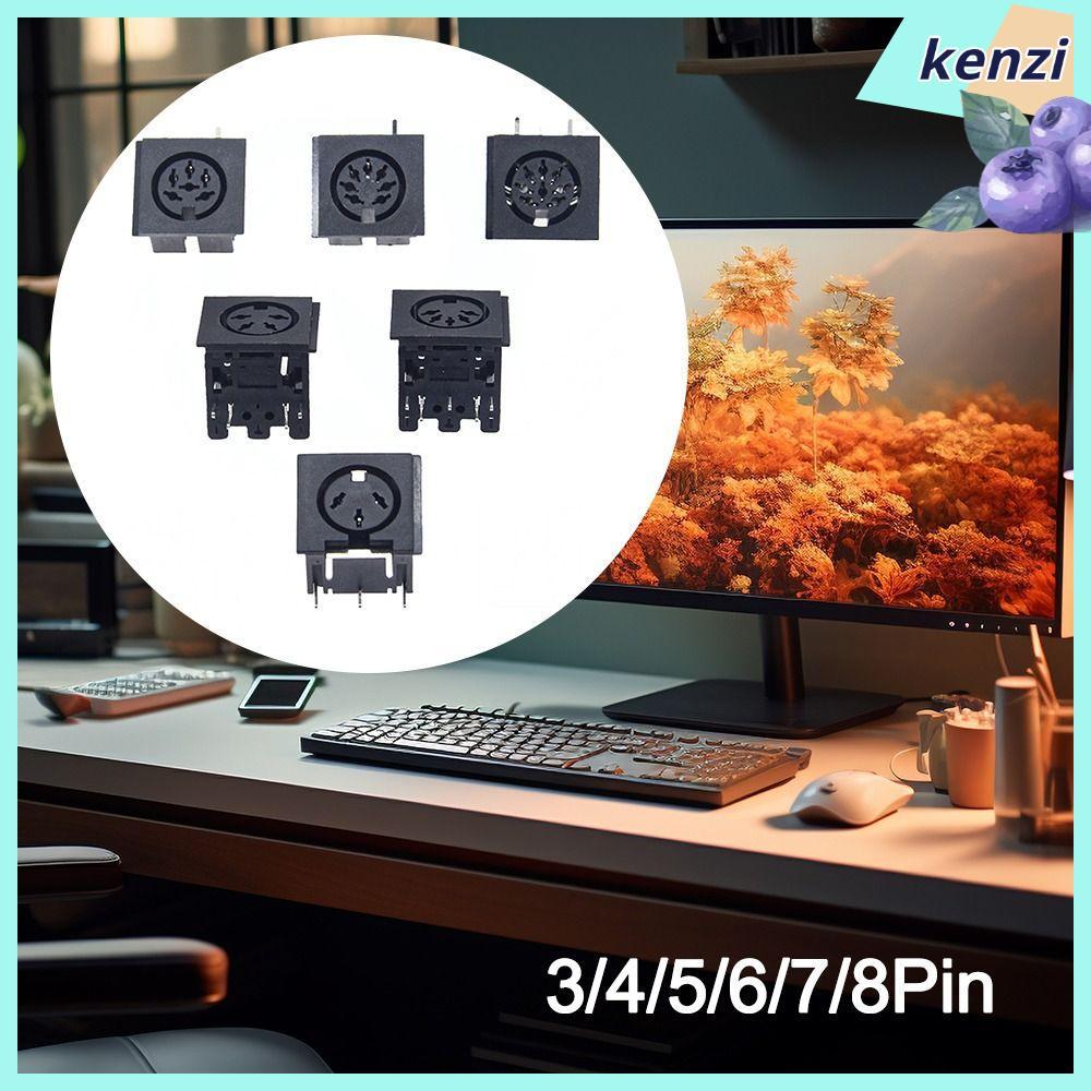 KENZI DIN Mini Jack, 3 4 5 6 7 8 Pin 4 P/5 P/6 P/7 P/8 P แผง PCB Mount DIN หญิงซ็อกเก็ต, S Terminal 