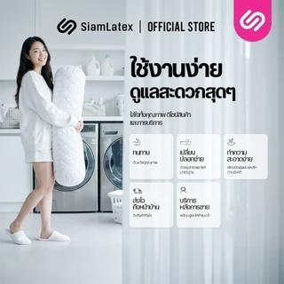 SiamLatex หมอนข้าง รุ่น Laco ป้องกันแบคทีเรีย และ ไรฝุ่น หุ้มผ้ากันน้ำลาย