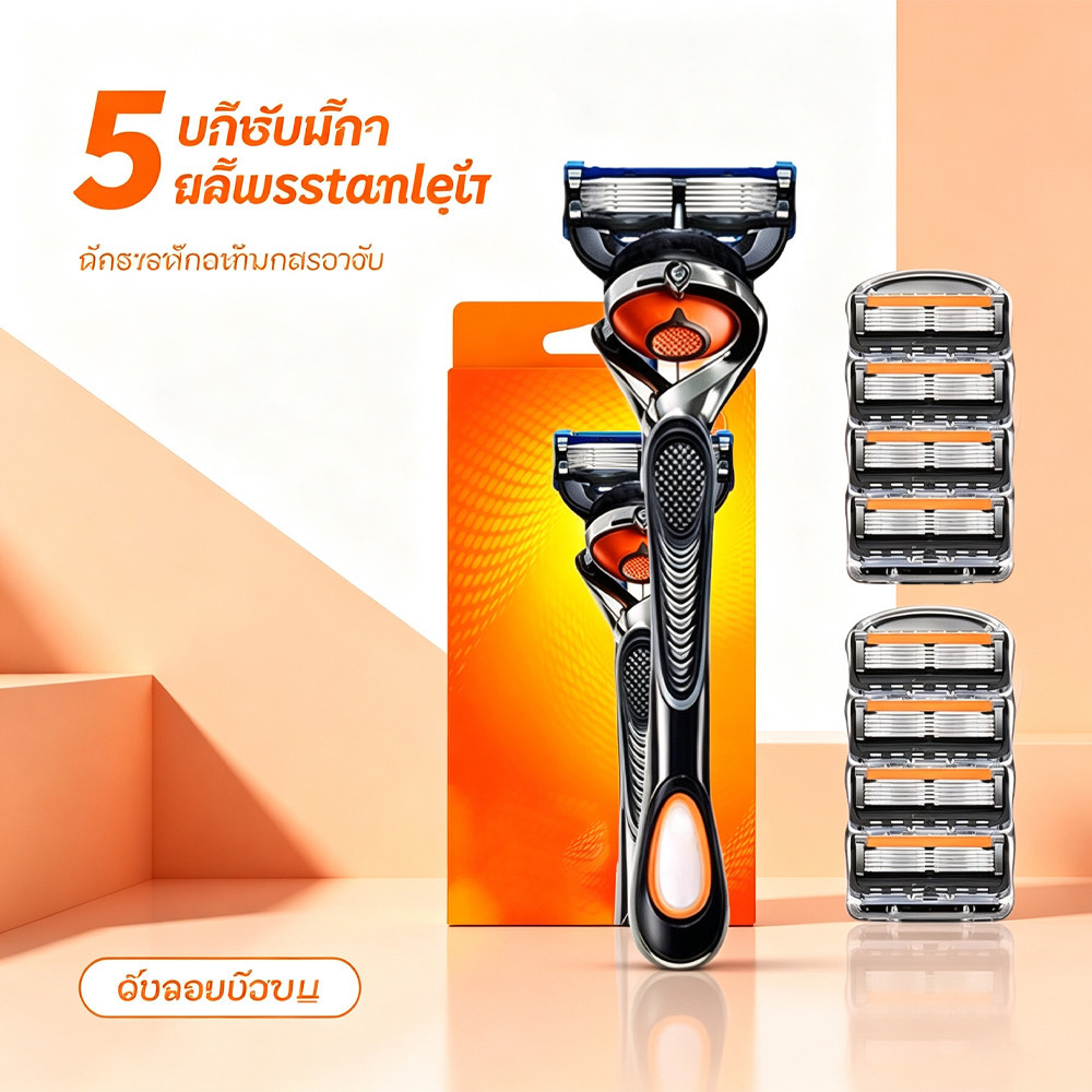 มีดโกนสำหรับผู้ชาย,มีดโกน 5 ชั้นที่เข้ากันได้กับ GILLETTE FUSION,มีดโกนแบบคลาสสิกสำหรับมือ GILLETTE 