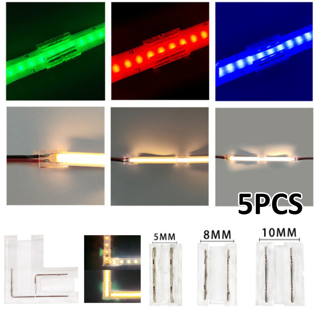5PCS 2/3/4pin 5 มม.8 มม.10 มม.COB LED Strip To Strip LED Connectors Strip To Wire การเชื่อมต่อ Solde