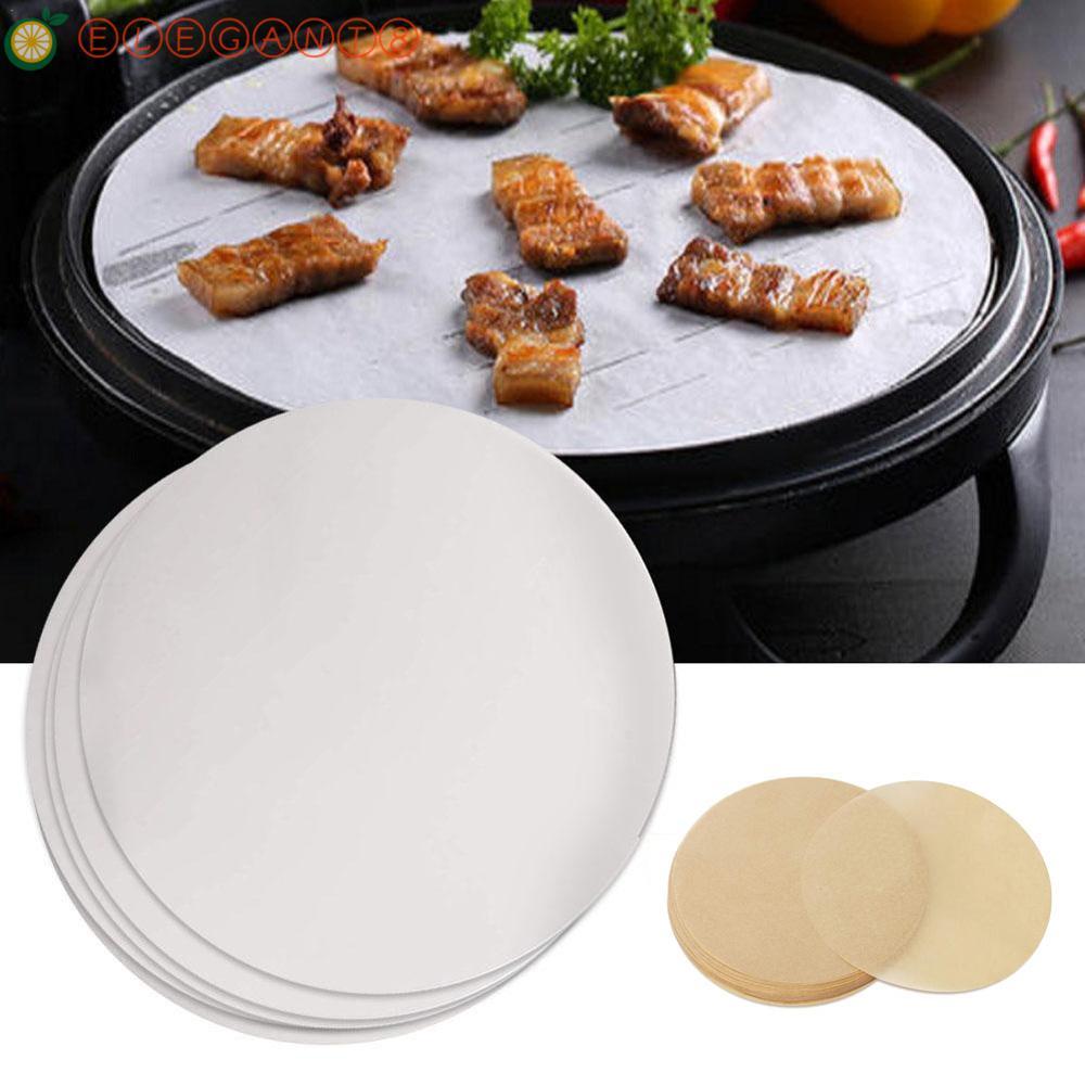 AELEGANT กระดาษน้ํามันคุกกี้ Pastry 100 ชิ้น Non-stick Grill Round Baking Sheet