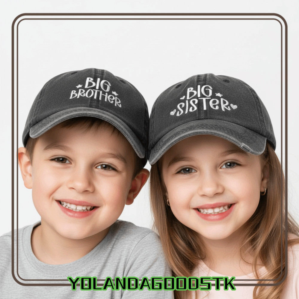 IYOLANDAGOODS1 Siblings เบสบอลหมวก,ปรับ Breathable Big Sister หมวก, แฟชั่นล้างผ้าฝ้าย Vintage กลางแจ