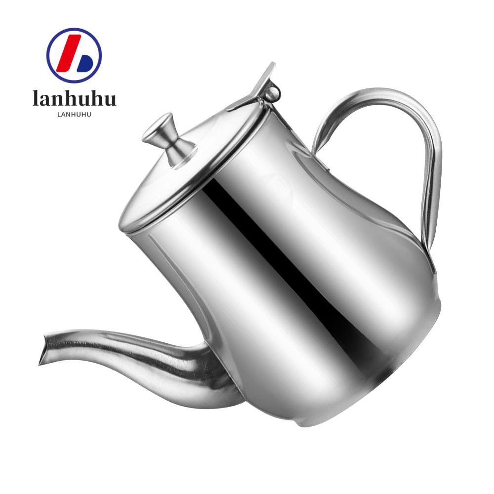 LANHU ขวดจ่ายน้ํามัน, 13oz/18oz/24oz 201 เครื่องจ่ายน้ํามันมะกอกสแตนเลส, ขวดจ่ายน้ําส้มสายชูสมัยใหม่