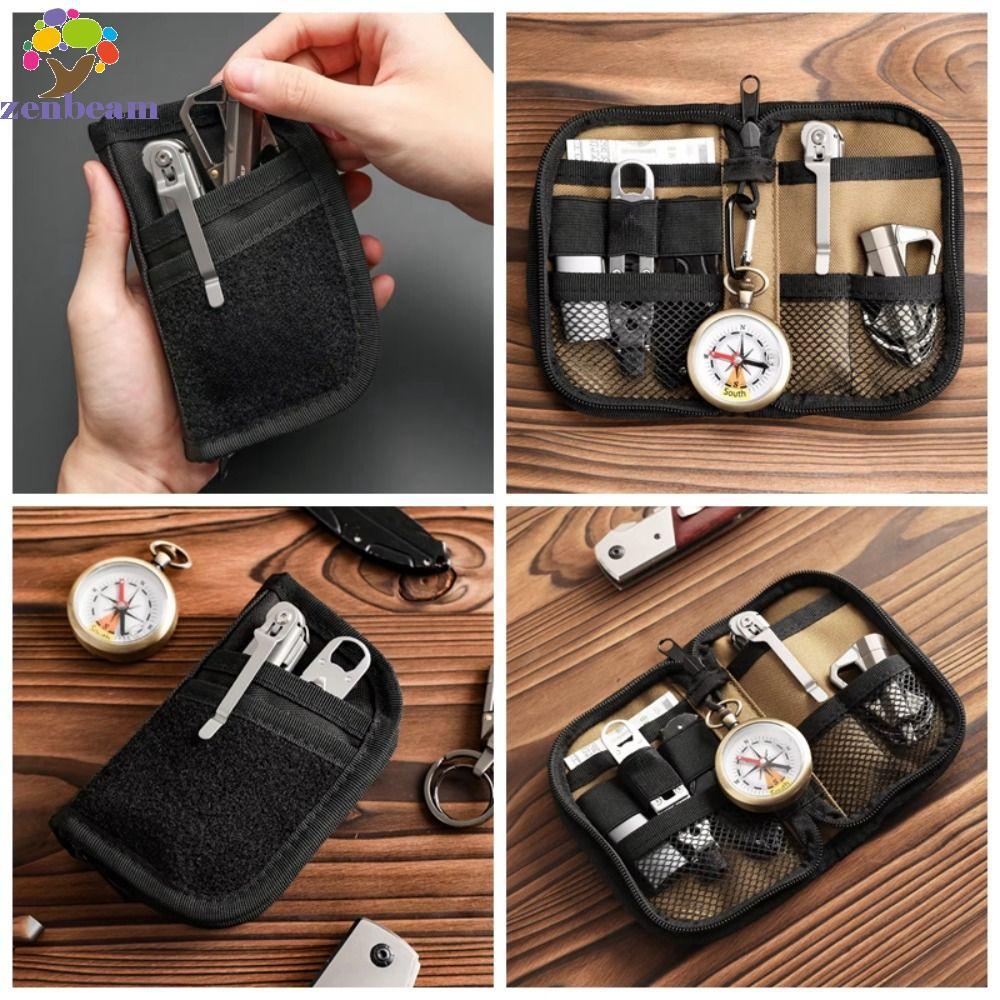 ZENBEAM EDC กระเป๋า, 7 กระเป๋า Sundries กระเป๋า EDC เครื่องมือกระเป๋า, แบบพกพาสีดําสีบัตรเครดิตกระเป