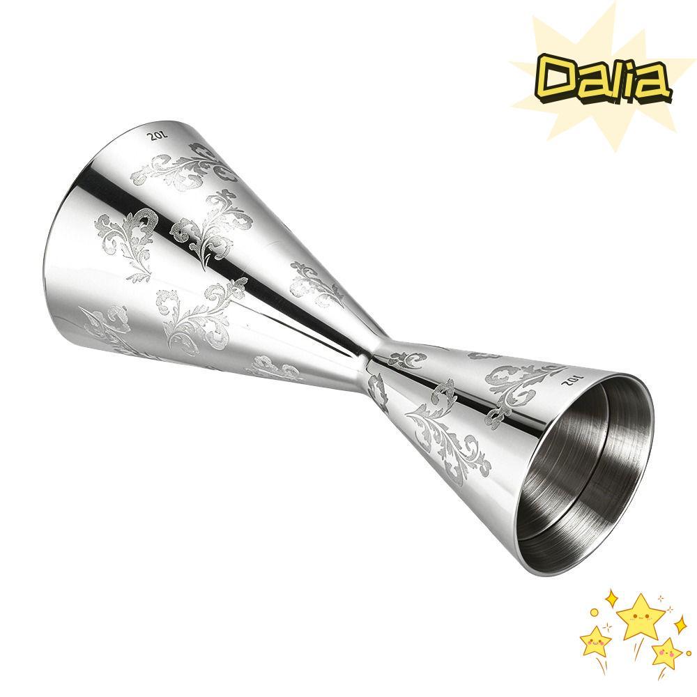DALIA Didi Jigger Cup, 30/60ml สแตนเลส Double Head Jigger, Professional Leaves Stripe Design Bartend