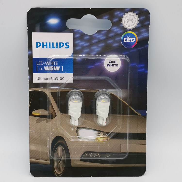 Philips LED T10 T15 T20 W5W W16W W21/5W WY21W รถ Fishtail ปลั๊กแบนหลอดไฟ