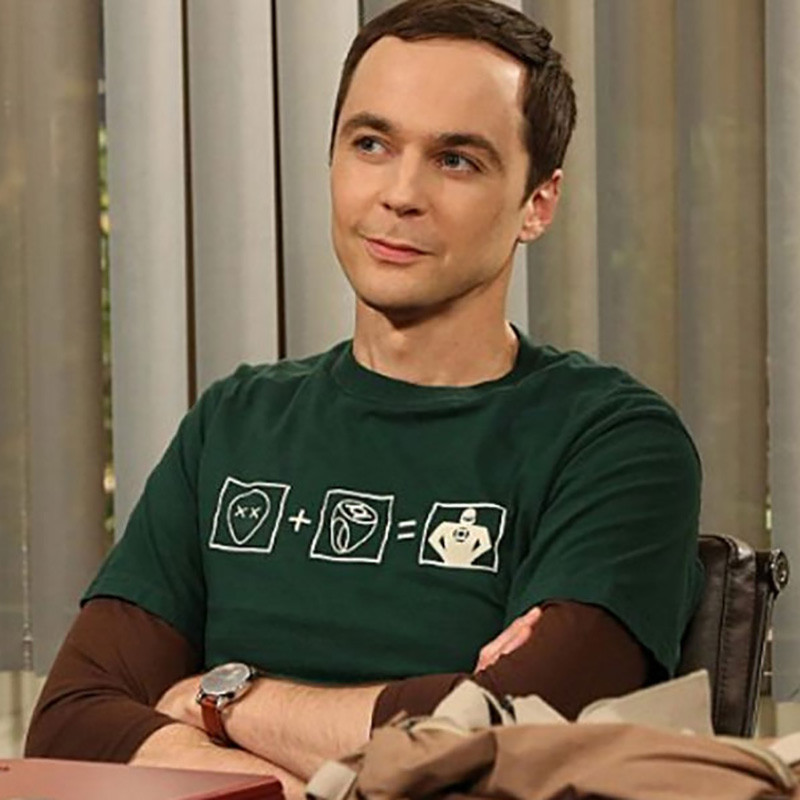 ชีวิตละครอเมริกัน Big Bang The Big Bang Theory The Big Bang Theory สไตล์เดียวกันสีเขียวโคมไฟแขนสั้นเ