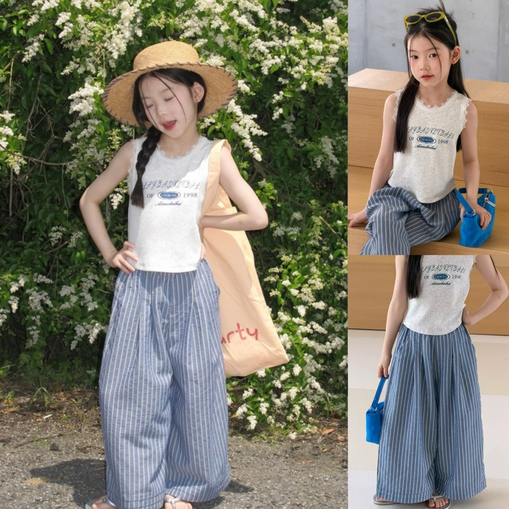 PRETTY BABY เสื้อเด็ก เสื้อกล้ามแขนกุด แต่งลูกไม้ (2399)