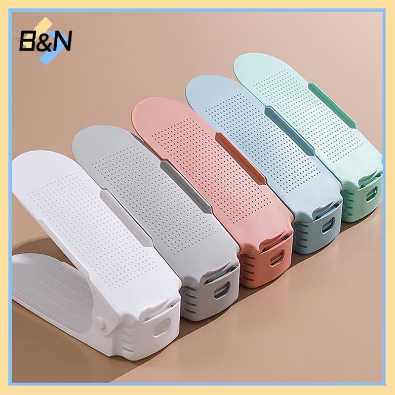 B&N ปรับจัดเก็บรองเท้า Double Thiened Ra ชั้นรองเท้าถาดในครัวเรือนประหยัดพื้นที่รองเท้า Organizer ตู