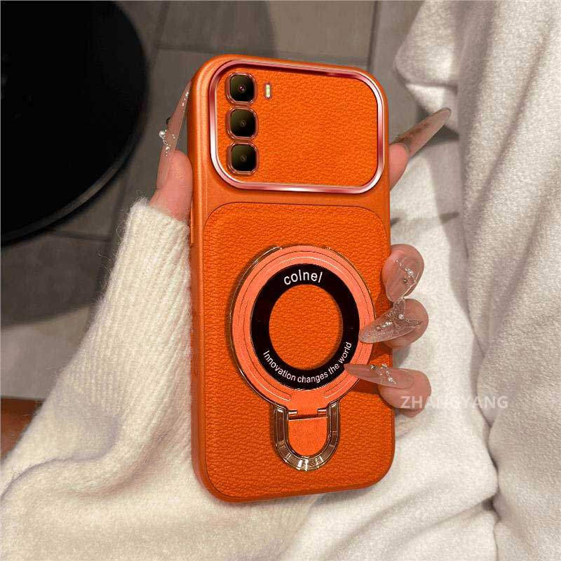 สําหรับ infinix Hot 60 Hot 60i Hot 60 Pro Plus 4G หน้าต่างขนาดใหญ่หนังวัสดุ anti drop เคสโทรศัพท์ควา