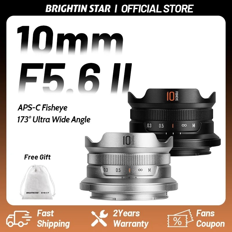 5B3W Brightin Star 10 มม.F5.6 II Fisheye มุมกว้าง APS-C Mirrorless เลนส์กล้องสําหรับ M4/3 Canon EF-M