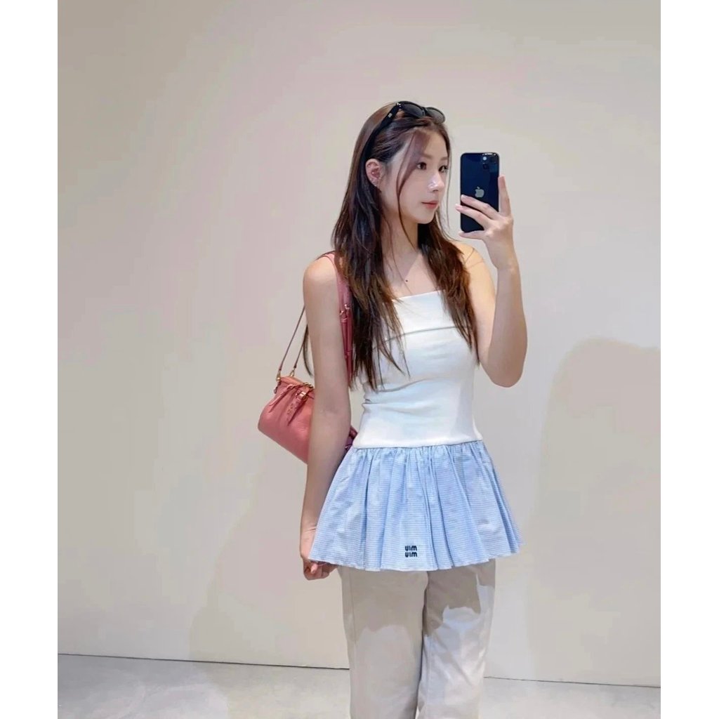 1: 1 Scale 丨 M1u Logo Letter Layered Tube Top Skirt Single Wear Layered อเนกประสงค์สไตล์