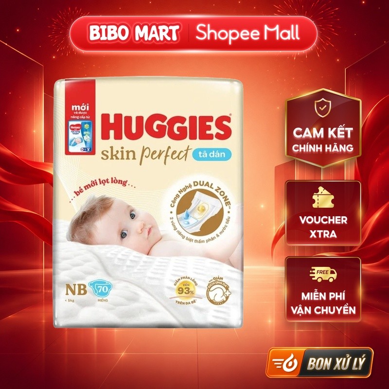[KOL] ผ้าอ้อมเด็ก Huggies Skin Perfect NB - 70 ชิ้น - BM001.2