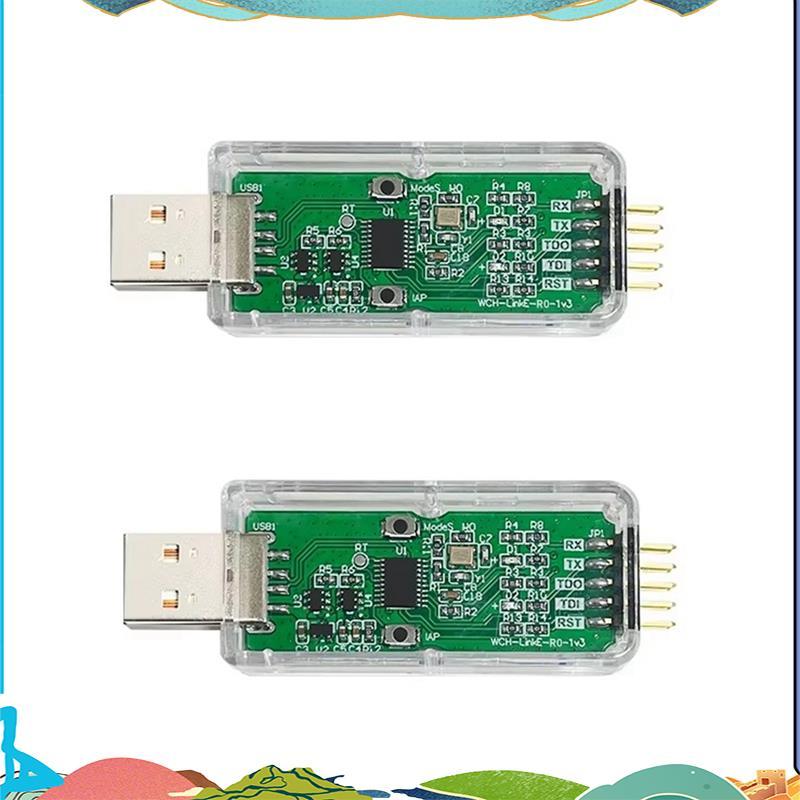2 ชิ้น WCH-LinkE ออนไลน์ดาวน์โหลด Debugger รองรับ WCH RISC-V สถาปัตยกรรม MCU/SWD อินเทอร์เฟซ 1 พอร์ต