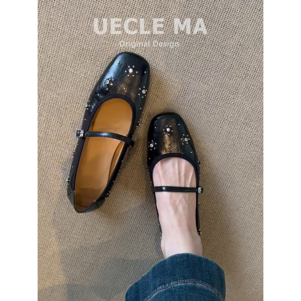 Super Soft Lambskin~French Flat Shoes Womens Beautiful 2026 สไตล์ใหม่สบาย Egg Roll Ballet Shoes Mary