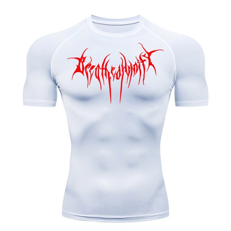 New Gym Running Top Sports Mens Quick-Dry Gym T-Shirt Compression Short-Sleeved Running Shirt Sports
