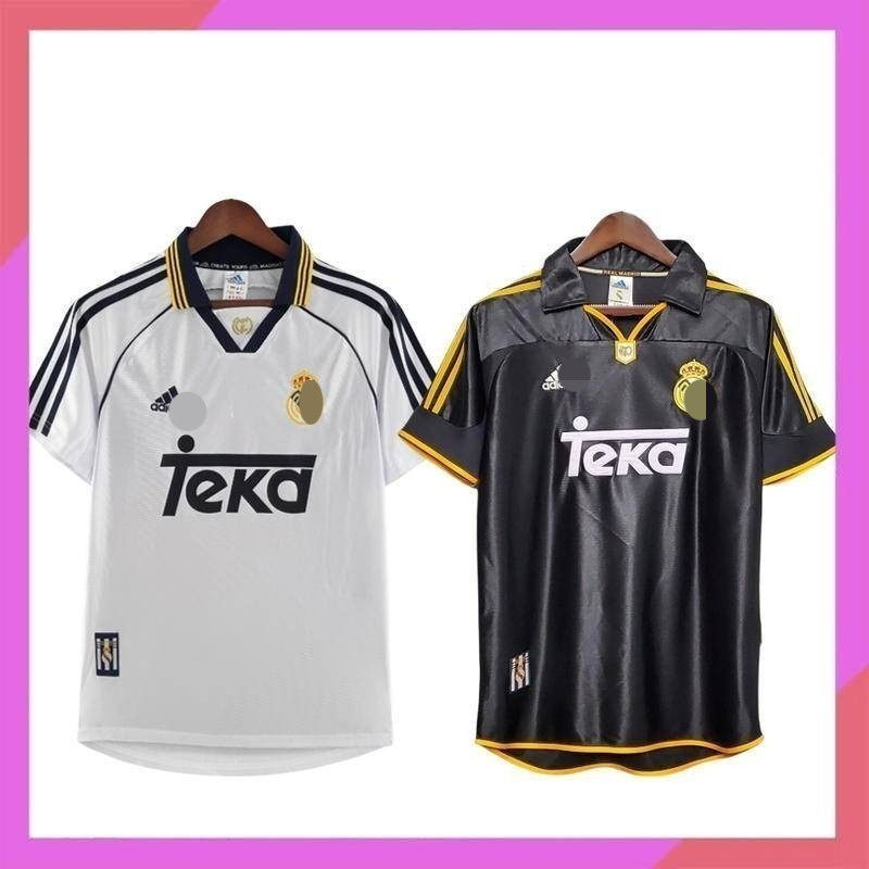 S-XXL ในสต็อก98-99 Re-al Mad-rid Home Away เสื้อฟุตบอลย้อนยุคฟุตบอล R.CARLOS #3 1998 1999