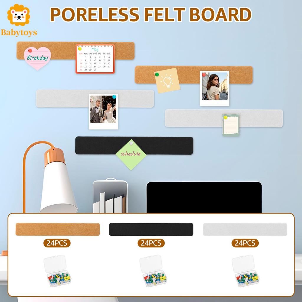 Self กาว Felt Pin Board Bar DIY Felt Board Bar อเนกประสงค์ Bulletin Plank Strip สําหรับ Home SHOPSKC