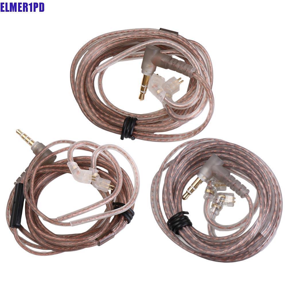 ELMER1PD KZ หูฟังสําหรับ KZ ZEX B/C Pin 2Pin สาย Twisted สายอัพเกรดออกซิเจนฟรีทองแดงในหูสาย