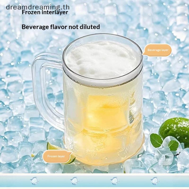 [ Dream ] Double Wall Cooling Ice Mug BPA Free ถ้วยนํากลับมาใช้ใหม่สําหรับวันหยุดชายหาด Summer Cold 
