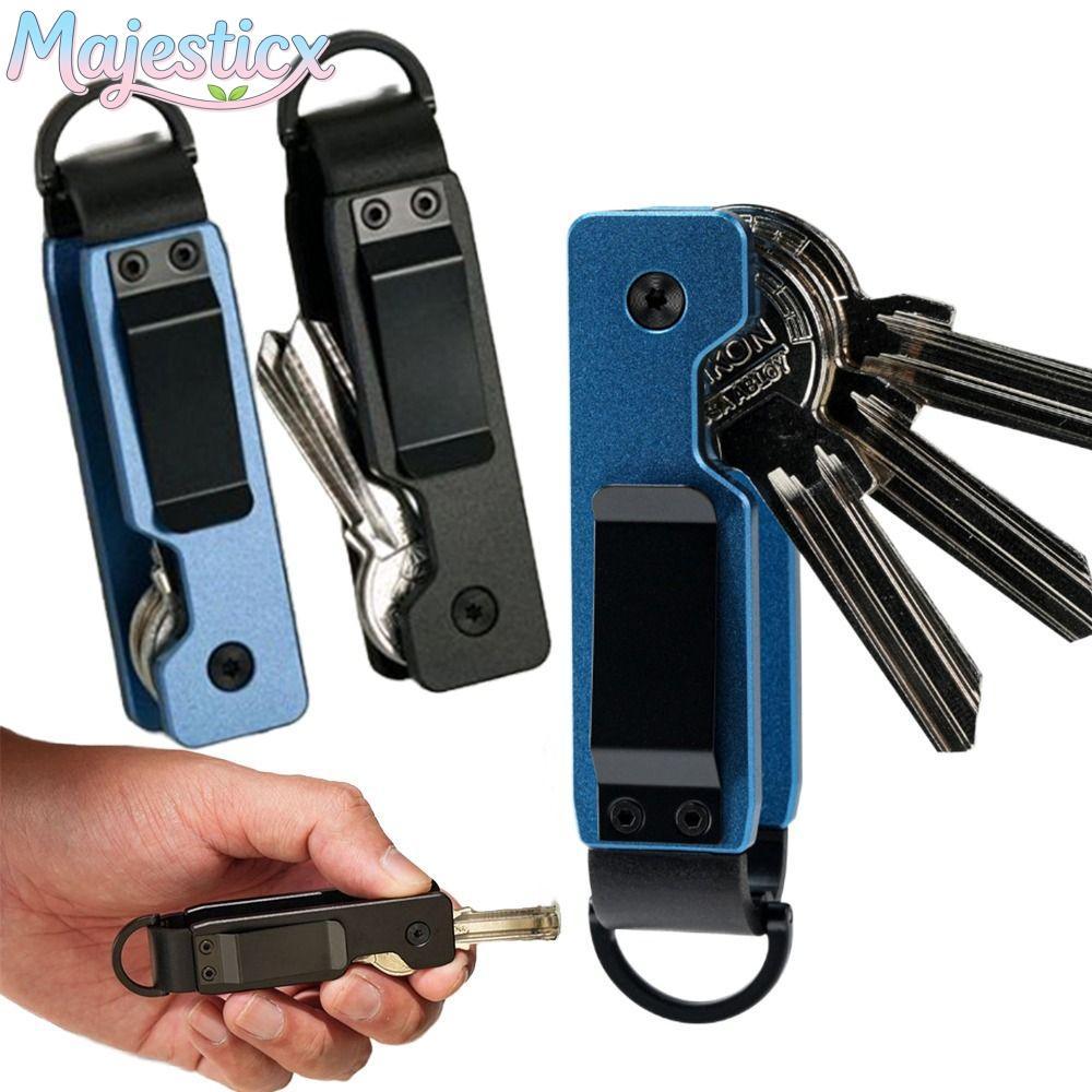 MAJESTICX Key Holder, Metal Holds 2-5 Keys Key Organizer, Compact Minimalist Keys Fob Outdoor