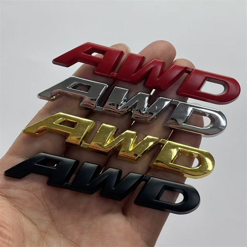 汽车AWD金属车标  改装后备箱尾标贴小号AWD排量标侧标叶子板车贴