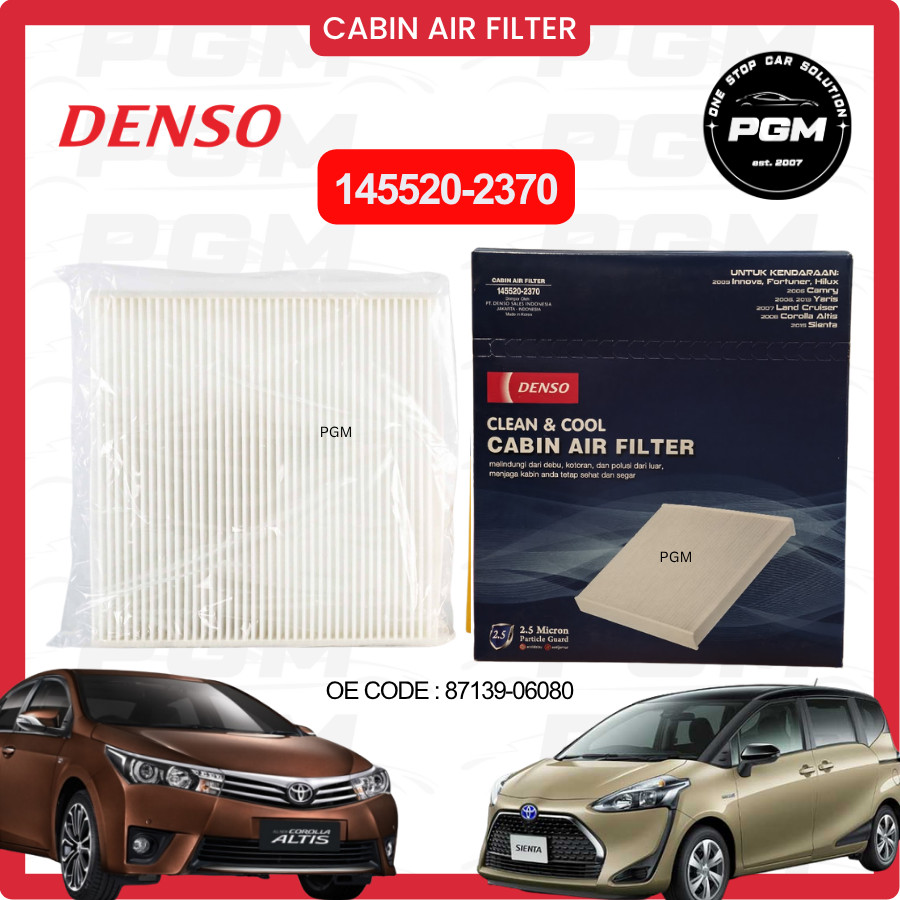กรองแอร์ Toyota Sienta Corolla Altis Denso AC 145520-2370
