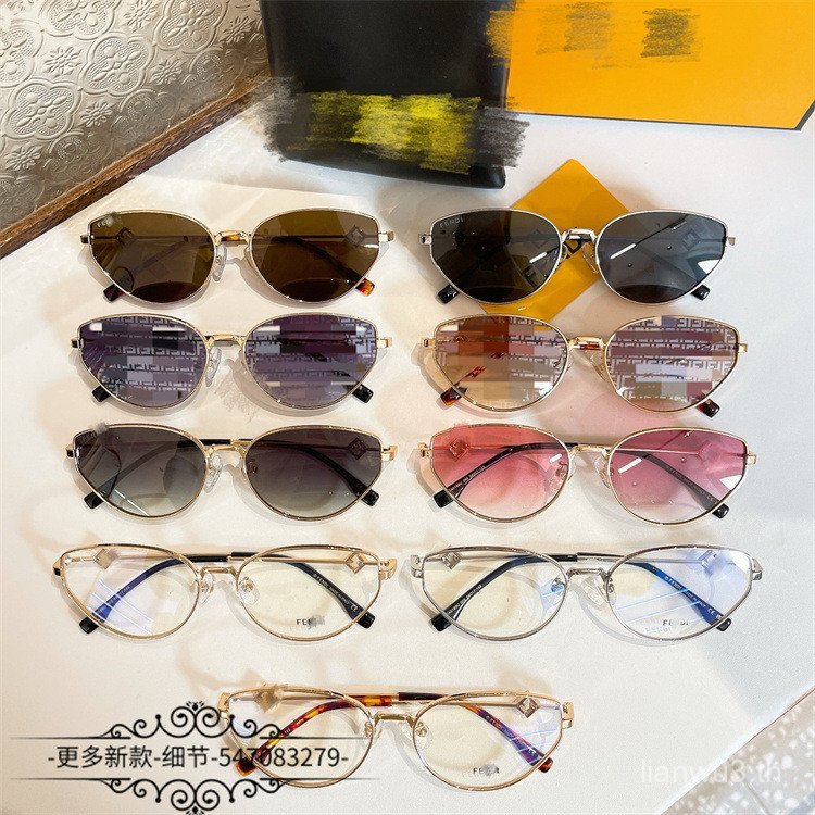 SFDA Fe ** i สไตล์ใหม่ที่ไม่ซ้ํากัน Cat Eye แว่นตากันแดดหญิง Influencer สไตล์เดียวกันแฟชั่นแว่นตากัน