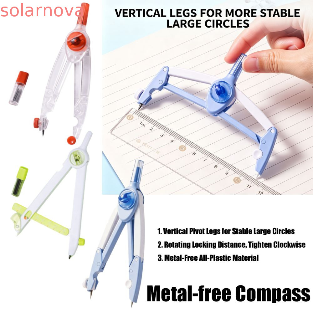 SOLARNOVA Zero-metal Compass, Press Type Precision Non-metal Compass, Digital Radius Display Enginee