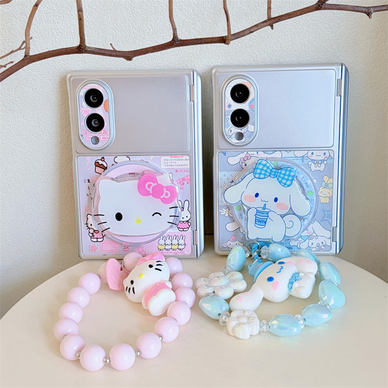 Cinnamoroll Magnetic Dual Axis Bracket สร้อยข้อมือเคสโทรศัพท์สําหรับ Samsung Galaxy Z พับ 8 Ultra Co