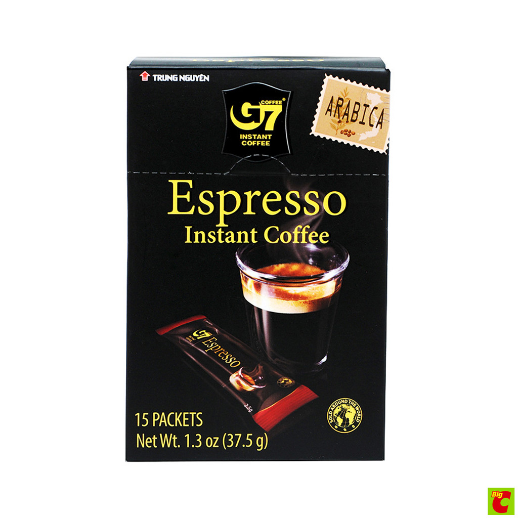 คอฟฟี่ จีเซเว่น อินสแตนท์ คอฟฟี่ เอสเพรสโซ่ กาแฟสำเร็จรูป 37.5 ก. 2.5 ก.x 15 ซอง