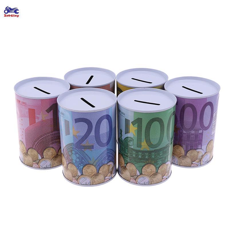 XOITOP Euro Dollar Money Box ปลอดภัยกระบอก Piggy Bank Bank สําหรับเหรียญเงินฝากกล่อง VN