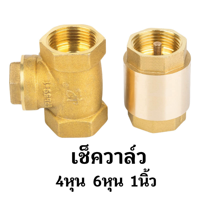 เช็ควาล์วทองเหลือง 4หุน/6หุน/1นิ้ว เช็ควาล์วสปริงทองเหลืองแท้ สวิงเช็ควาล์ว