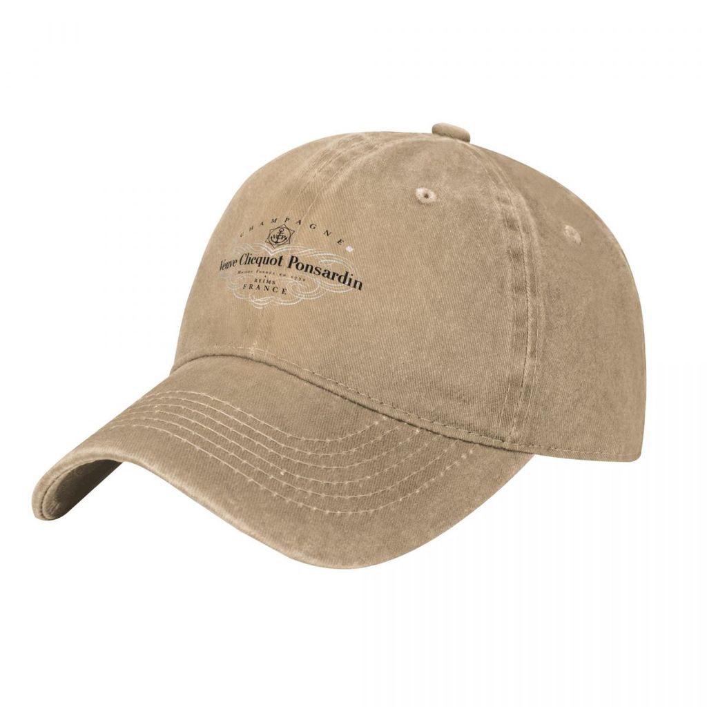 Veuve Clicquot (2) ผู้ใหญ่ล้างหมวกคาวบอยผ้าฝ้าย 100% โค้ง Brim Sun หมวก Simple Casual All-Match Neut