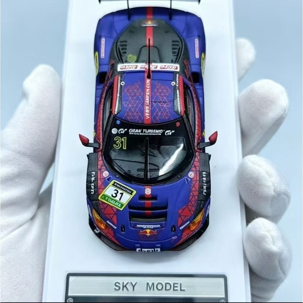 [คลังสินค้าพร้อม] พร้อมสต็อก SKY MODEL 1/64 296 GT3 Vista Pan Red Bull Coating Alloy Car MODEL