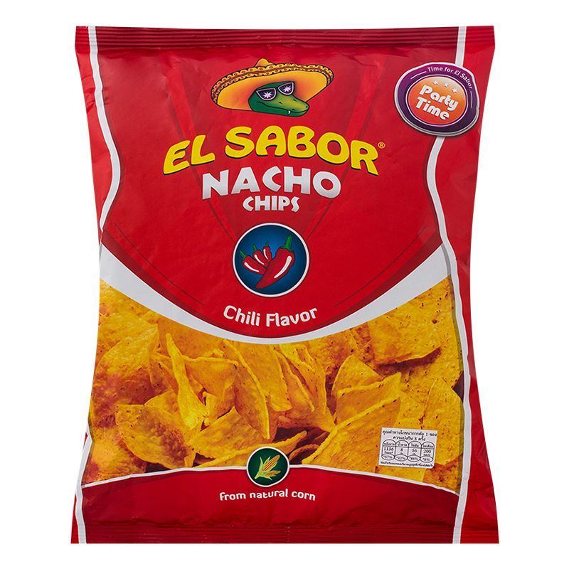 เอลซาบอลข้าวโพดแผ่นรสพริก 180กรัม Elsabor Nacho Chips Chill 180g.