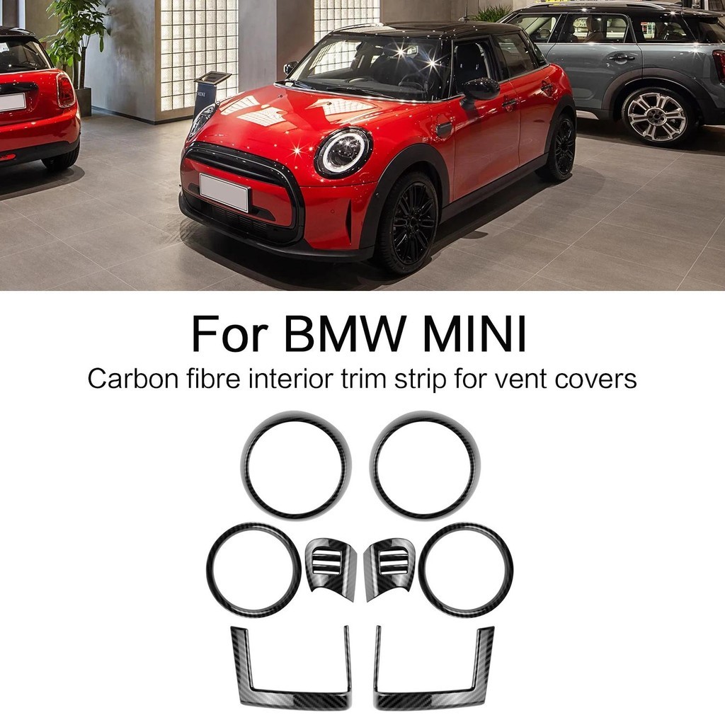 สําหรับ BMW MINI Cooper F55 F56 F57 8PCS Air Vent ฝาครอบคาร์บอนไฟเบอร์ภายใน Mouldings Auto Air Outle