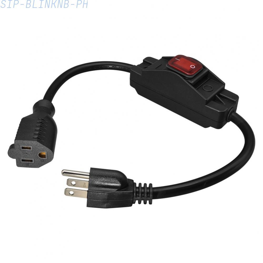 สายไฟขยาย 14AWG สําหรับ nema 5-15P ถึง 5-15R สีดําพร้อมสวิตช์ปิดที่สะดวก