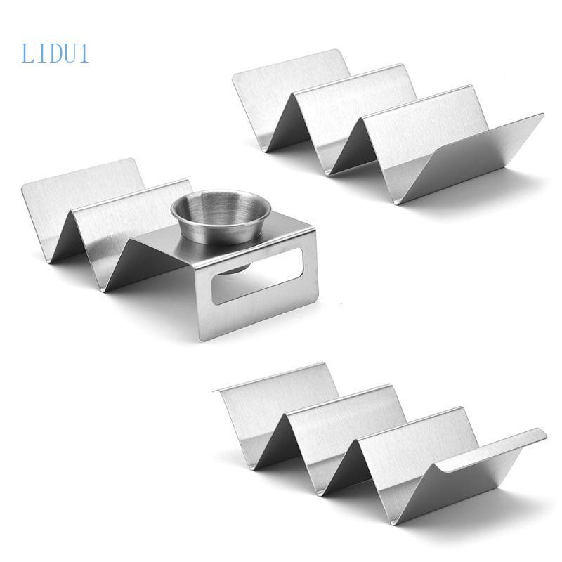 LIDU1 Taco ที่วางขาตั้งสแตนเลส Taco สําหรับแผ่น Taco Shell สําหรับบ้านและพักผ่อน