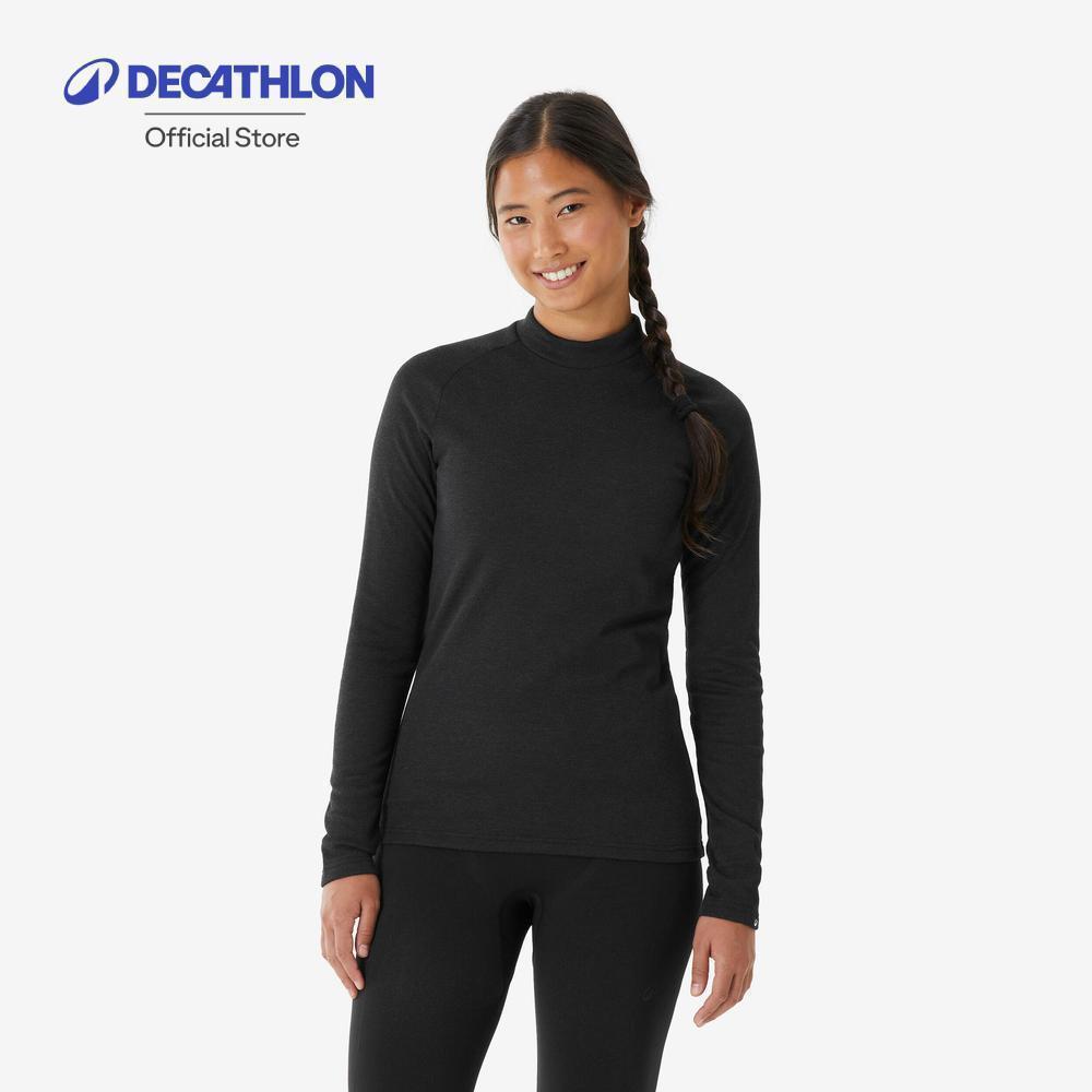 Decathlon Women'S Warm, Comfortable Thermal Ski Base Layer 100 เสื้อรองในผู้หญิงสำหรับเล่นสกี รุ่น Bl 100 - Black